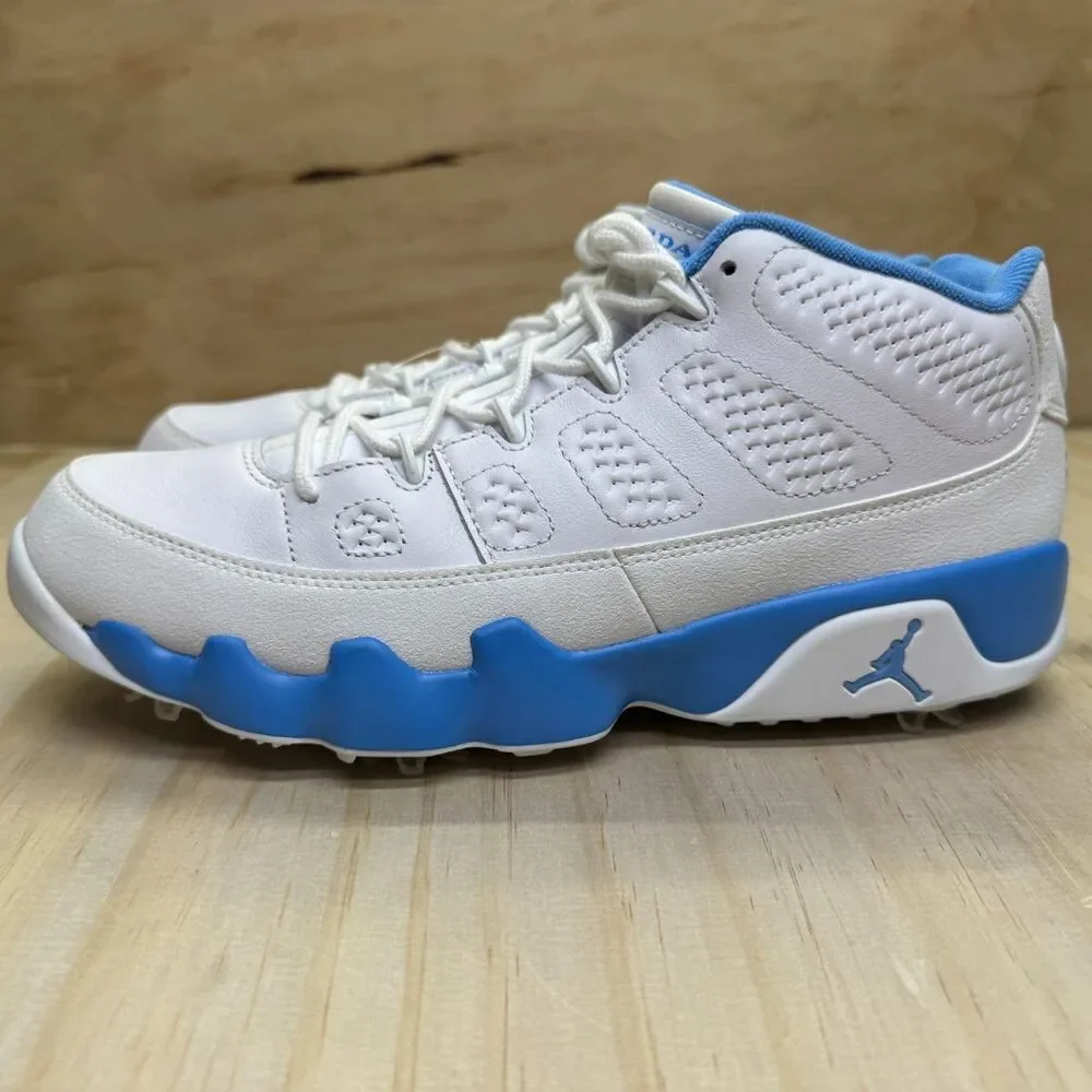 NEW Air Jordan 9 Low Golf White University Blue UNC Mens Sz 10.5 FJ5934-101